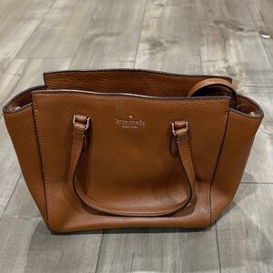 kate spade tan brown pebbled leather tote